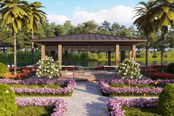 One of the unique amenities available to residents at Moorings Park Grande Lake is its outdoor yoga pavilion.