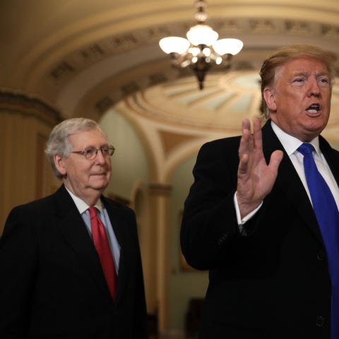 President Donald Trump with Senate Majority Leader