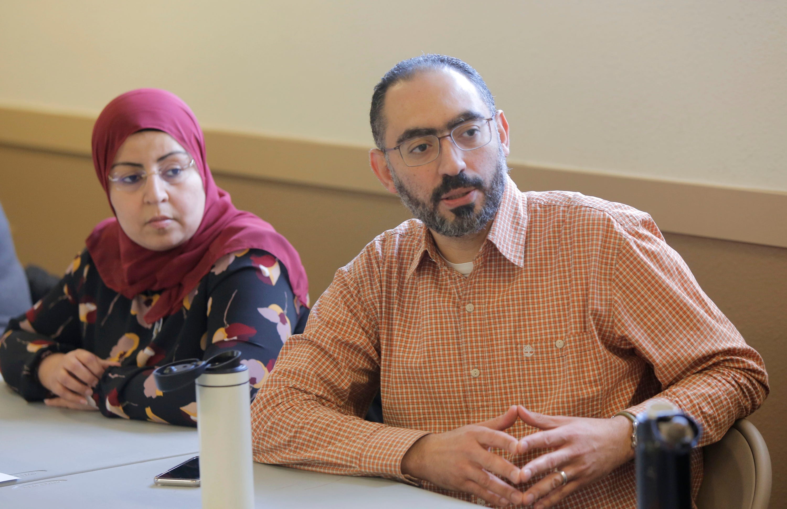Ahmed and Dalia Abdelnaby attend the Interfaith Sack Lunch Conversation event at the Islamic Center of Boise on  February 27th, 2019. Ahmed and Dalia have been vocal opponents of the so-called Anti-Sharia law bills.