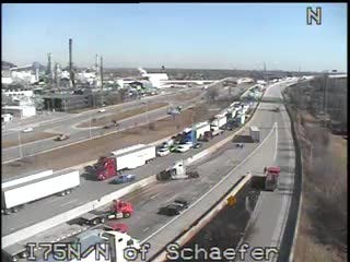 All lanes of northbound I-75 near Schaefer Road were blocked due to a crash, officials said.