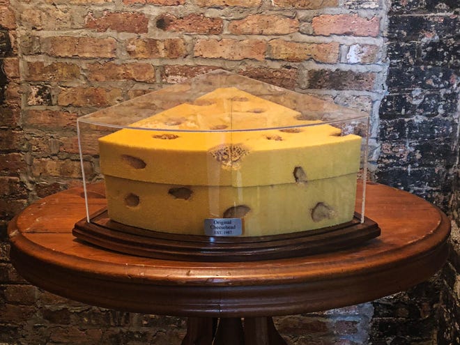 The original Cheesehead was made to wear to a Brewers game in 1987. Today it can be found at Foamation Inc. in Milwaukee's Walker's Point.