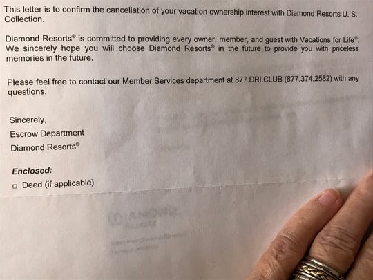 Diamond Resorts confirmed in writing Betty and Frank Lusk's $150,000 timeshare had been canceled. But the company later said it had been a mistake and kept sending bills.