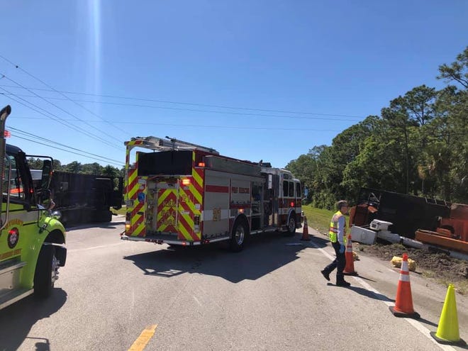 Martin County Sheriff's Office deputies were on the scene of a rollover crash involving two trucks Wednesday, March 27, 2019, at State Road 714 and Southwest 72nd Drive.