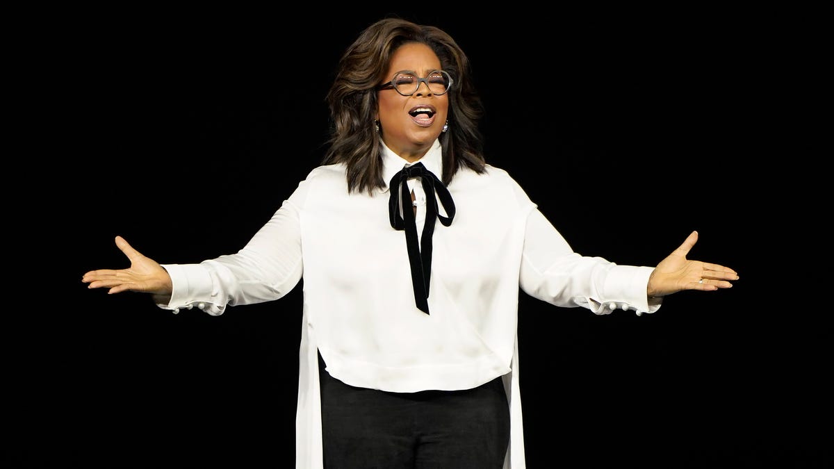 Oprah Winfrey reminded the audience that Apple is the company that has reimagined how we communicate. They're in a billion pockets, y'all. A billion pockets."