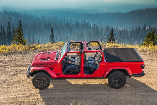The 2020 Jeep Gladiator Rubicon can be stripped of its doors and roof for open air driving.