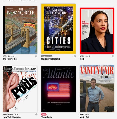 Apple News+ subscription includes 300 magazines.
