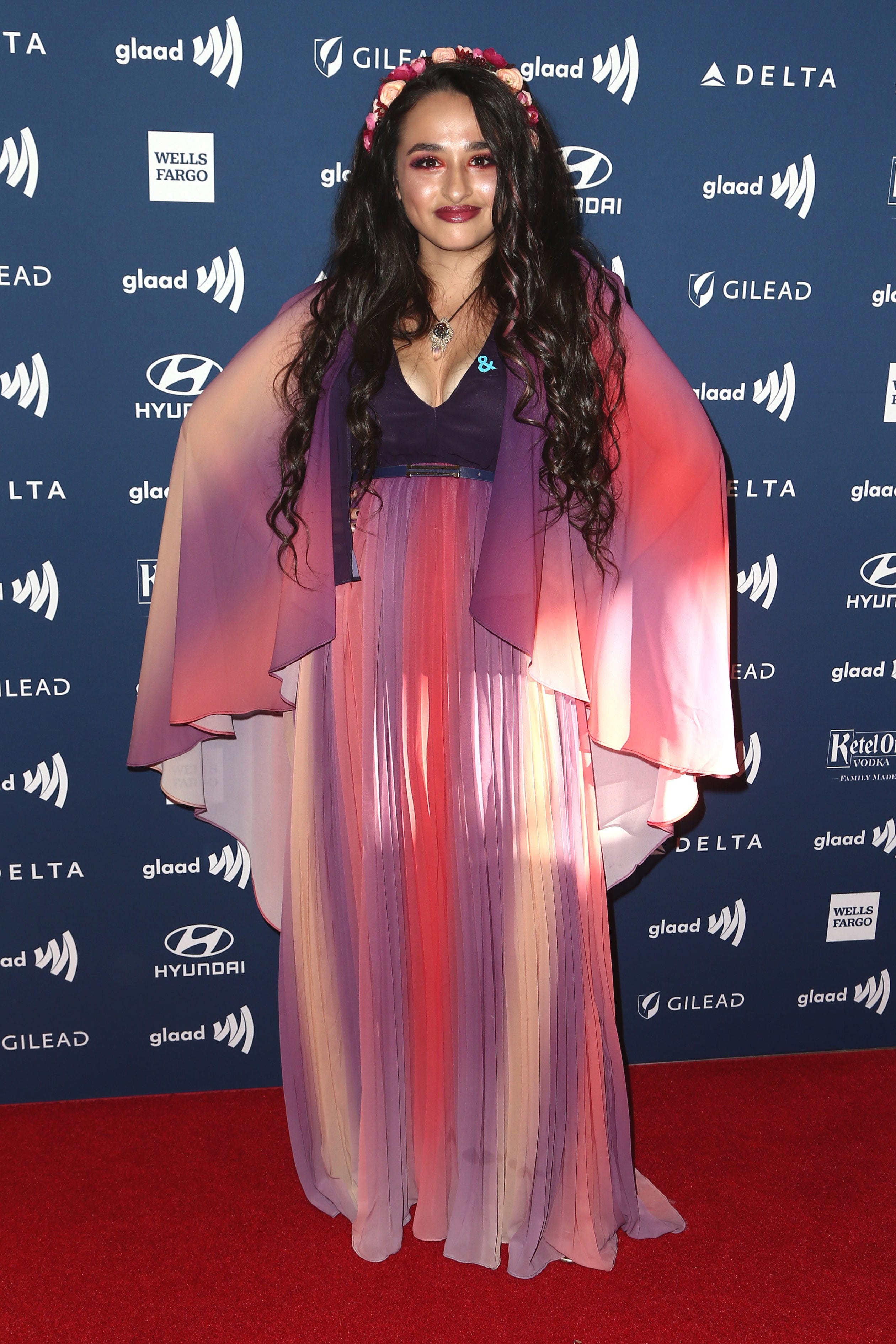 Jazz Jennings, whose transition story is told in the TLC reality series "I Am Jazz," hit the GLAAD red carpet as well.