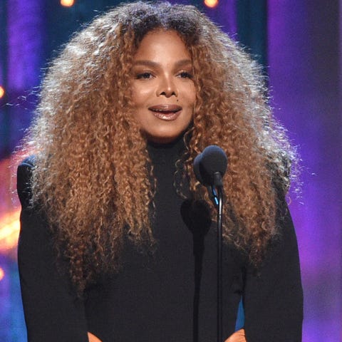 Inductee Janet Jackson speaks at the Rock & Roll...