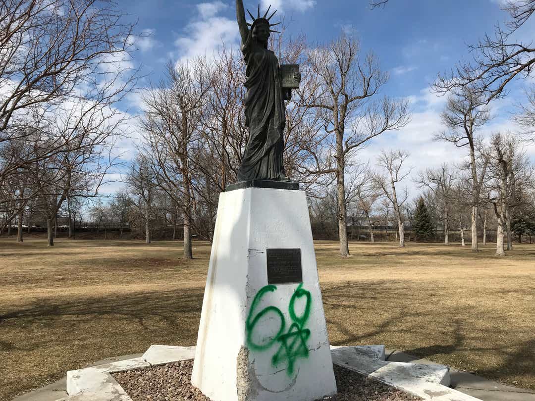 Great Falls Statue of Liberty replica vandalized - Great Falls Tribune