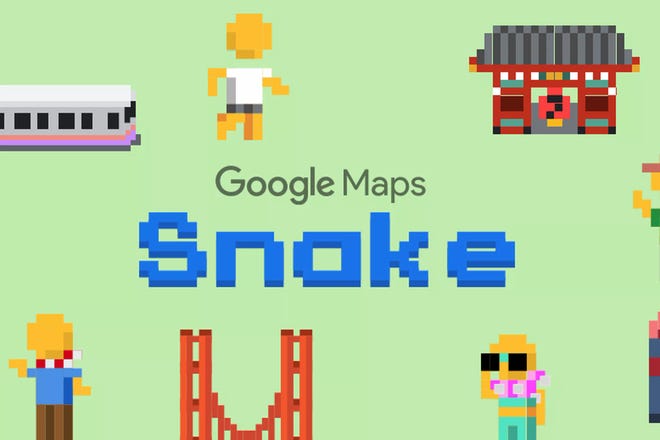 google map adds snake game for april
