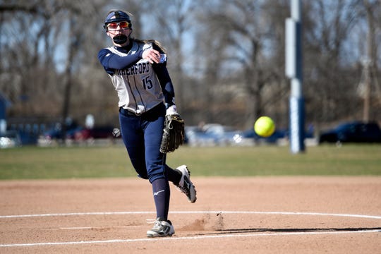 Rutherford pitcher Jordan Finelli pitches to Saddle Brook on Monday, April 1, 2019, in Rutherford. Rutherford defeated Saddle Brook in an 11-10 walk-off win for the first game of the season.