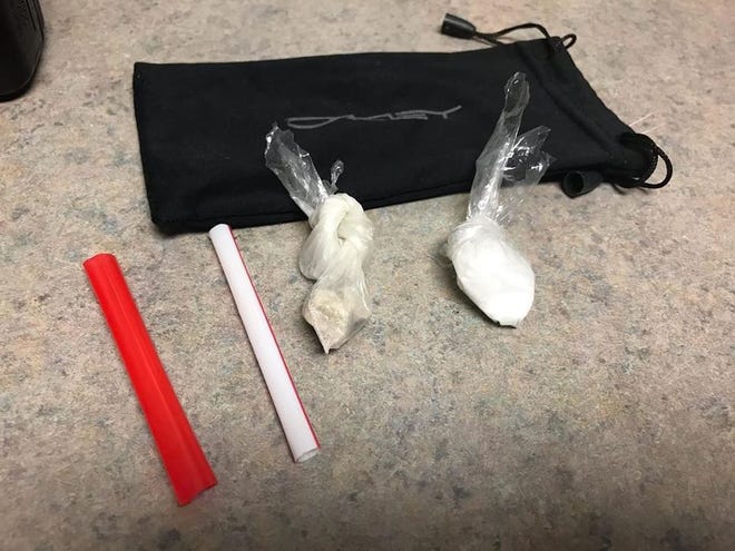 Methamphetamine and heroin were discovered Monday night after a K-9 alerted to the odor of narcotics in a vehicle.