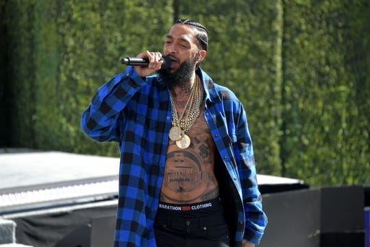 Nipsey Hussle performs onstage at Live! Red! Ready! Pre-Show, sponsored by Nissan, at the 2018 BET Awards at Microsoft Theater on June 24, 2018 in Los Angeles, Calif. Hussle was killed in a shooting outside a clothing store he owned on Sunday, March 31, 2019. 