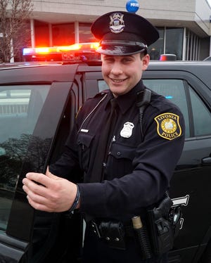 Livonia Police Officer Nicholas Mencotti received a life-saving award Tuesday, April 2, for his actions during his first week as a patrol officer.                              