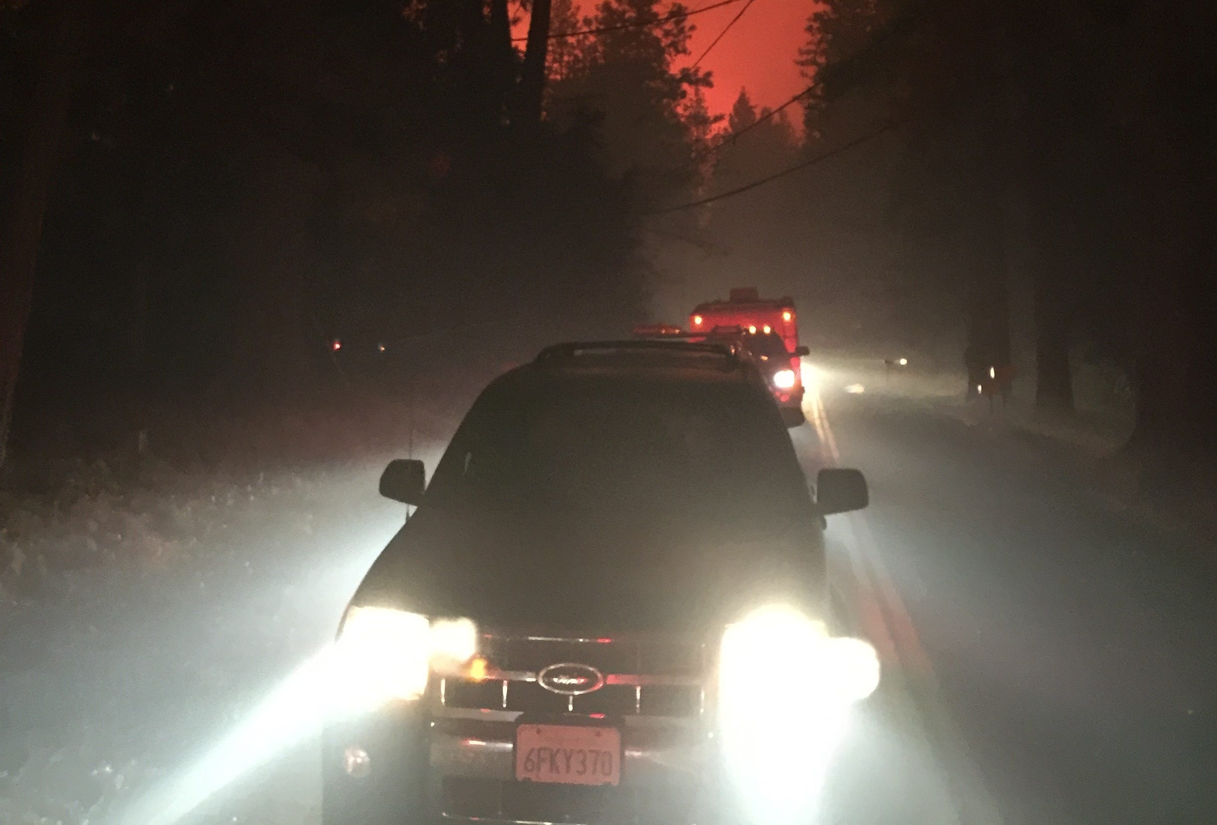 Hundreds of vehicles crowded onto the streets of Paradise as residents fled from the Camp Fire in November.