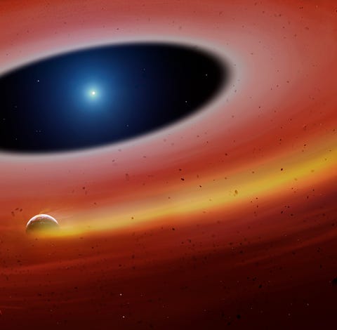 An artist's conception of a planetary fragment in...