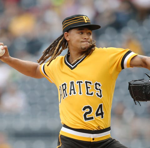 Pittsburgh Pirates starting pitcher Chris Archer...