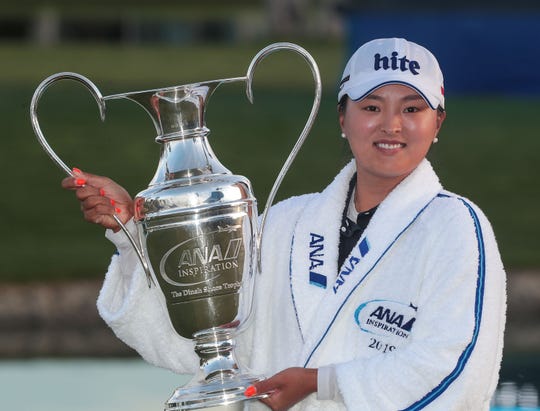 Jin Young Ko is the winner of the ANA Inspiration at Mission Hills Country Club in Rancho Mirage, April 7, 2019.