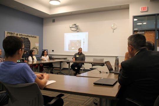 Lt. Gov. Howie Morales holding a round table discussion with educators, public officials and students.