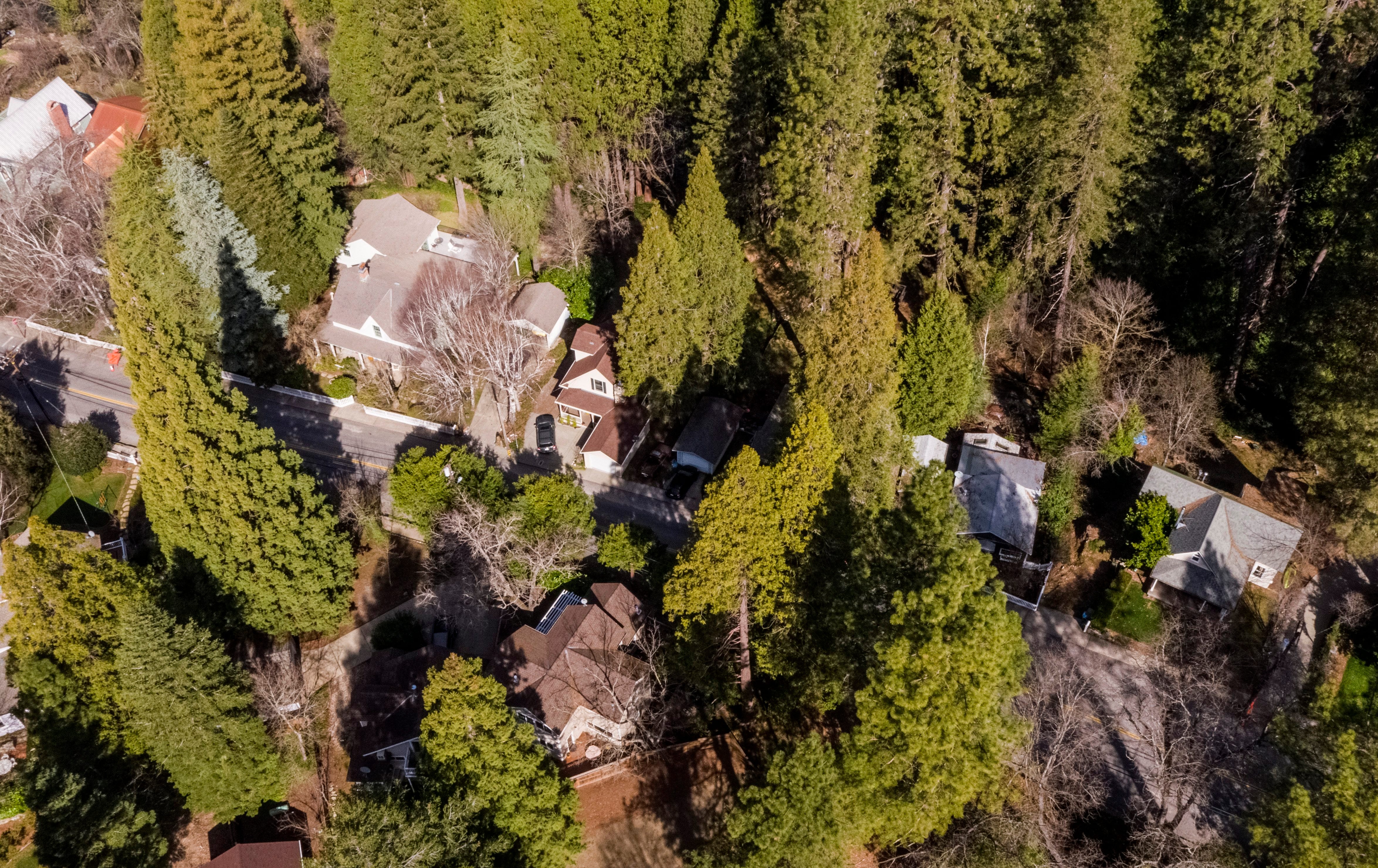 Homes on Boulder Street in Nevada City, a town that has one of the slowest Internet speeds in the country.