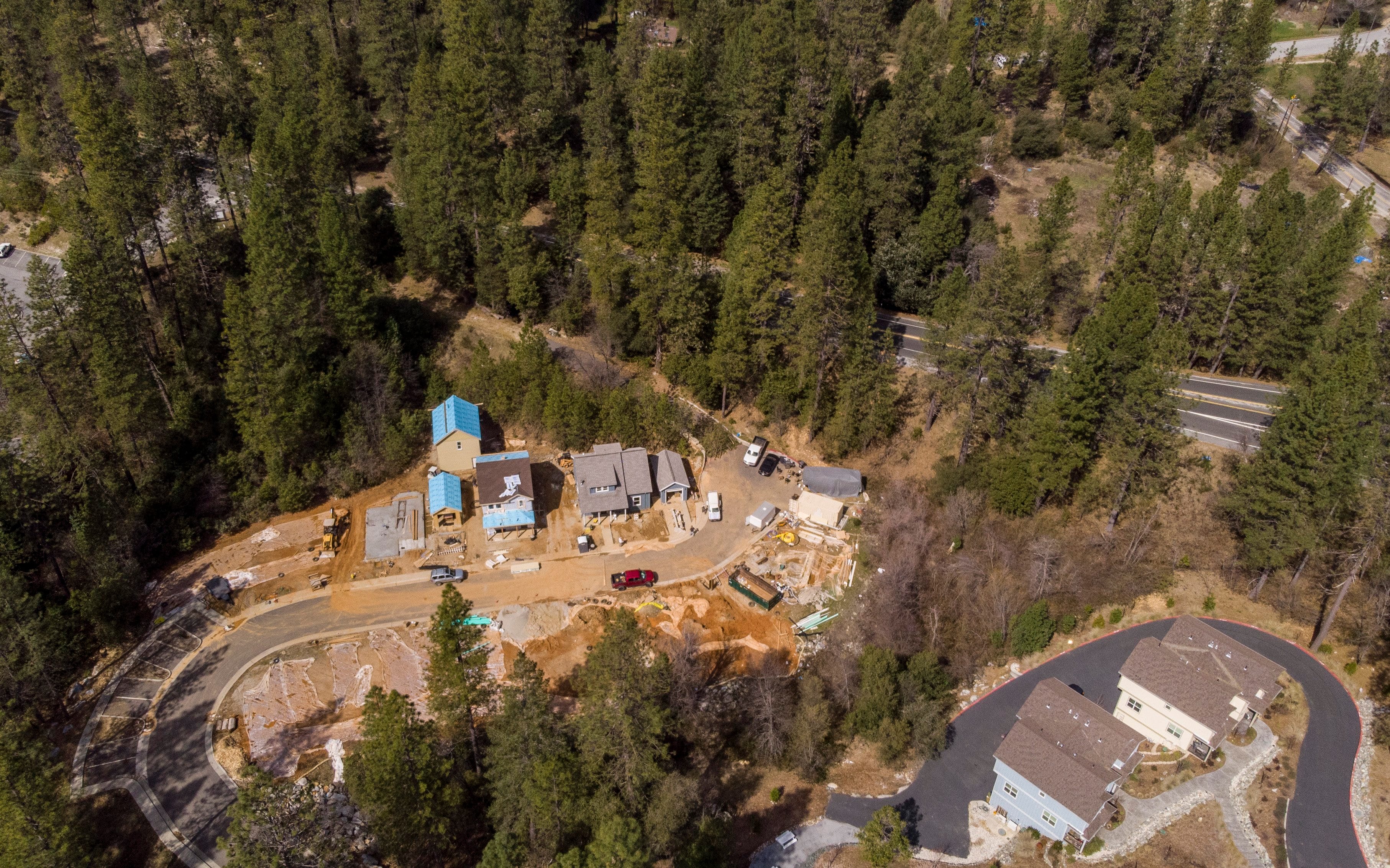 A housing development off Chief Kelly Drive in Nevada City is under construction on Thursday, March 14, 2019. California cities continue to build homes in areas of high wildfire risk. 