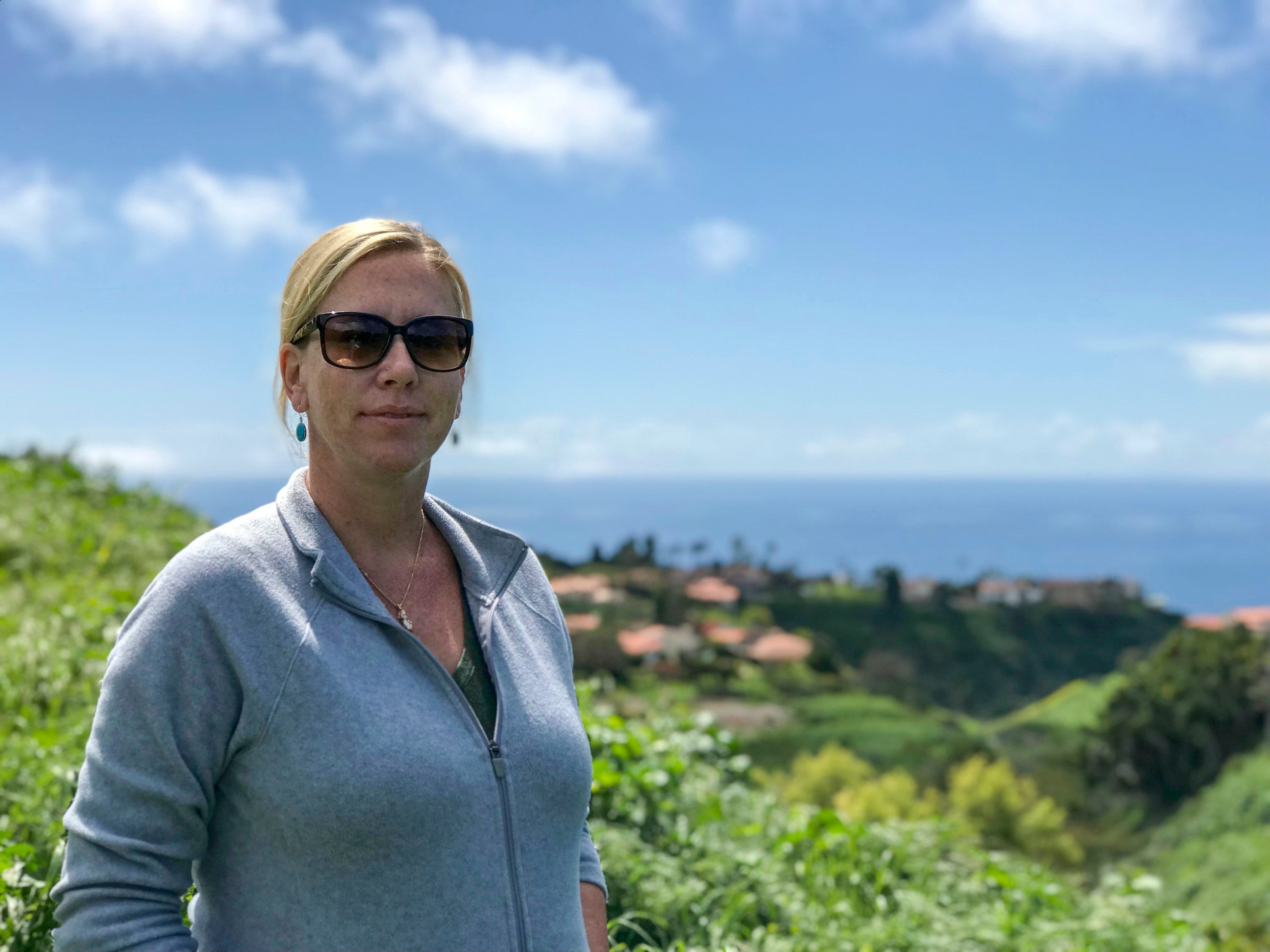 Adrienne Mohan, the executive director of the Palos Verdes Peninsula Land Conservancy, stands above acreage her organization maintains in Rancho Palos Verdes.