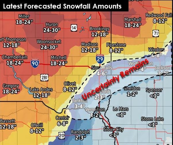 Sioux Falls weather 'Uncertainty remains' for winter storm snowfall in