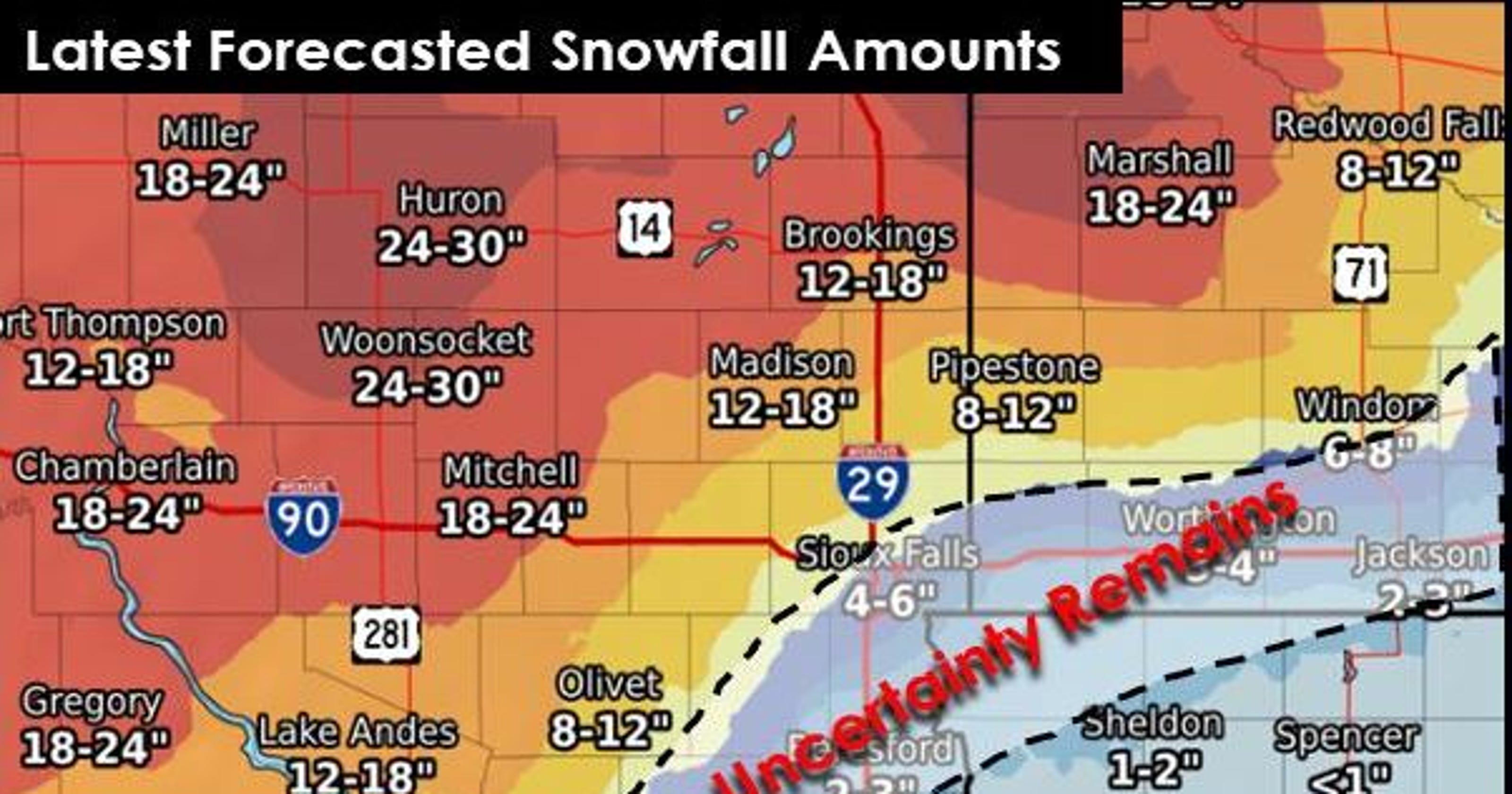 Sioux Falls weather 'Uncertainty remains' for winter storm snowfall in