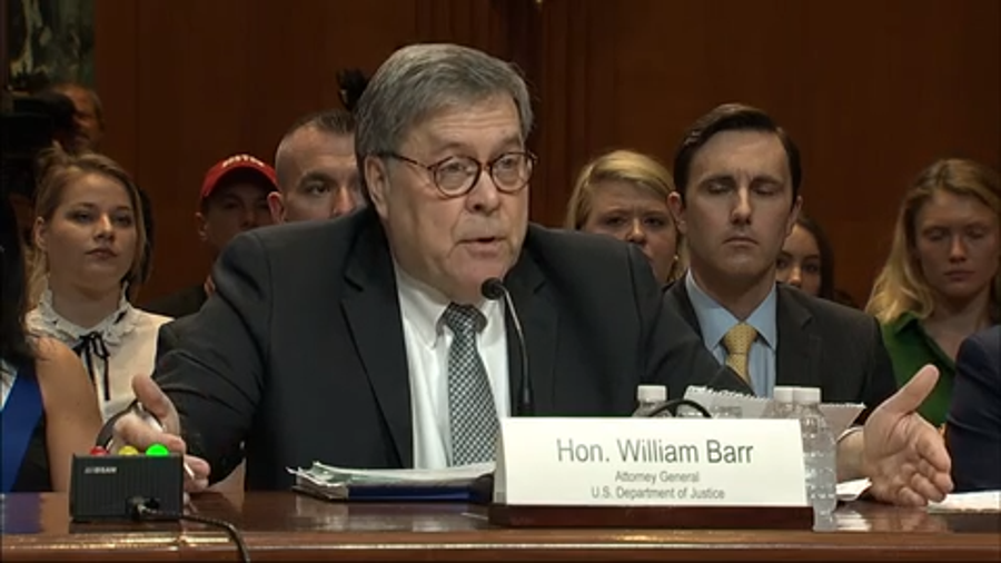 Attorney General William Barr said Wednesday that he was reviewing the origins of the Trump-Russia investigation, saying he believed the president's campaign had been spied on and wanted to make sure proper procedures were followed. (April 10)