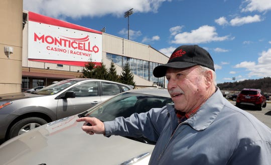 Hunter Rhinesmith talks about the imminent closing of the casino, at the Monticello Casino Raceway in Monticello, April 10, 2019. 