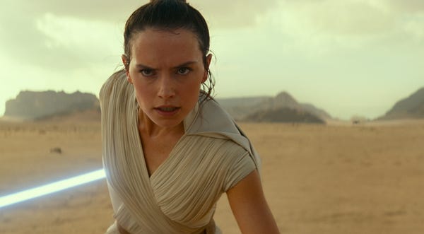 Rey (Daisy Ridley) in STAR WARS: THE RISE OF SKYWA