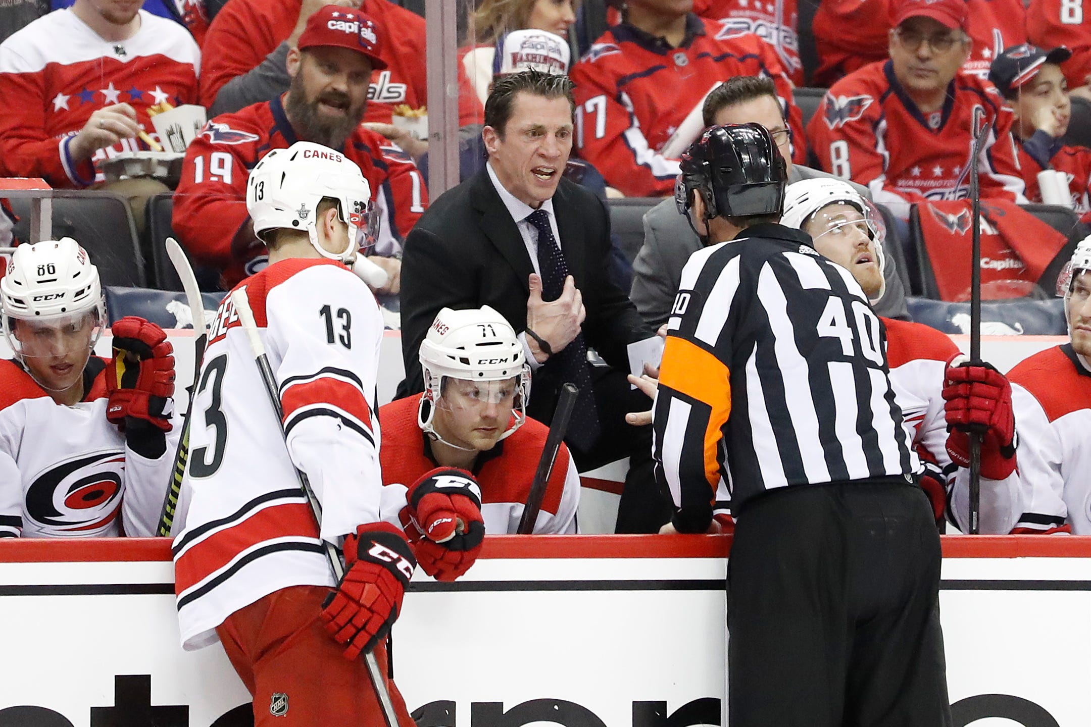 Carolina Hurricanes coach Rod Brind’Amour rips officials during in-game television interview