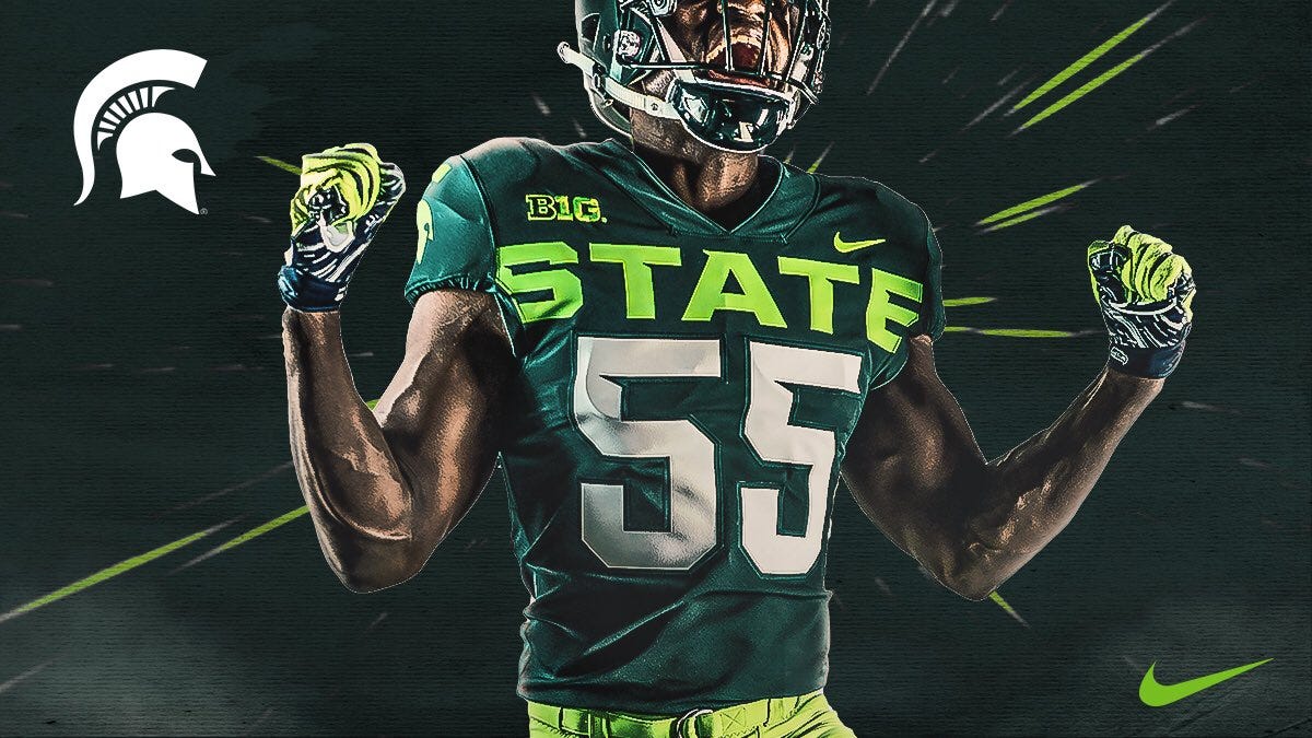 michigan state lime green jersey