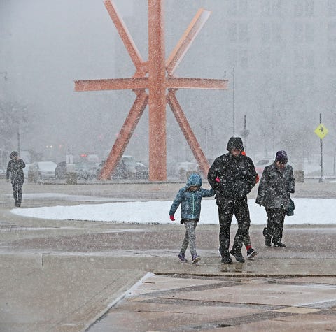 Gusty winds and wet snow greeted visitors to...
