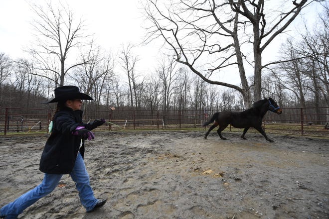 Lacey Trezza, 8, with Toby at JL Performance Horses in Poughquag, New York.