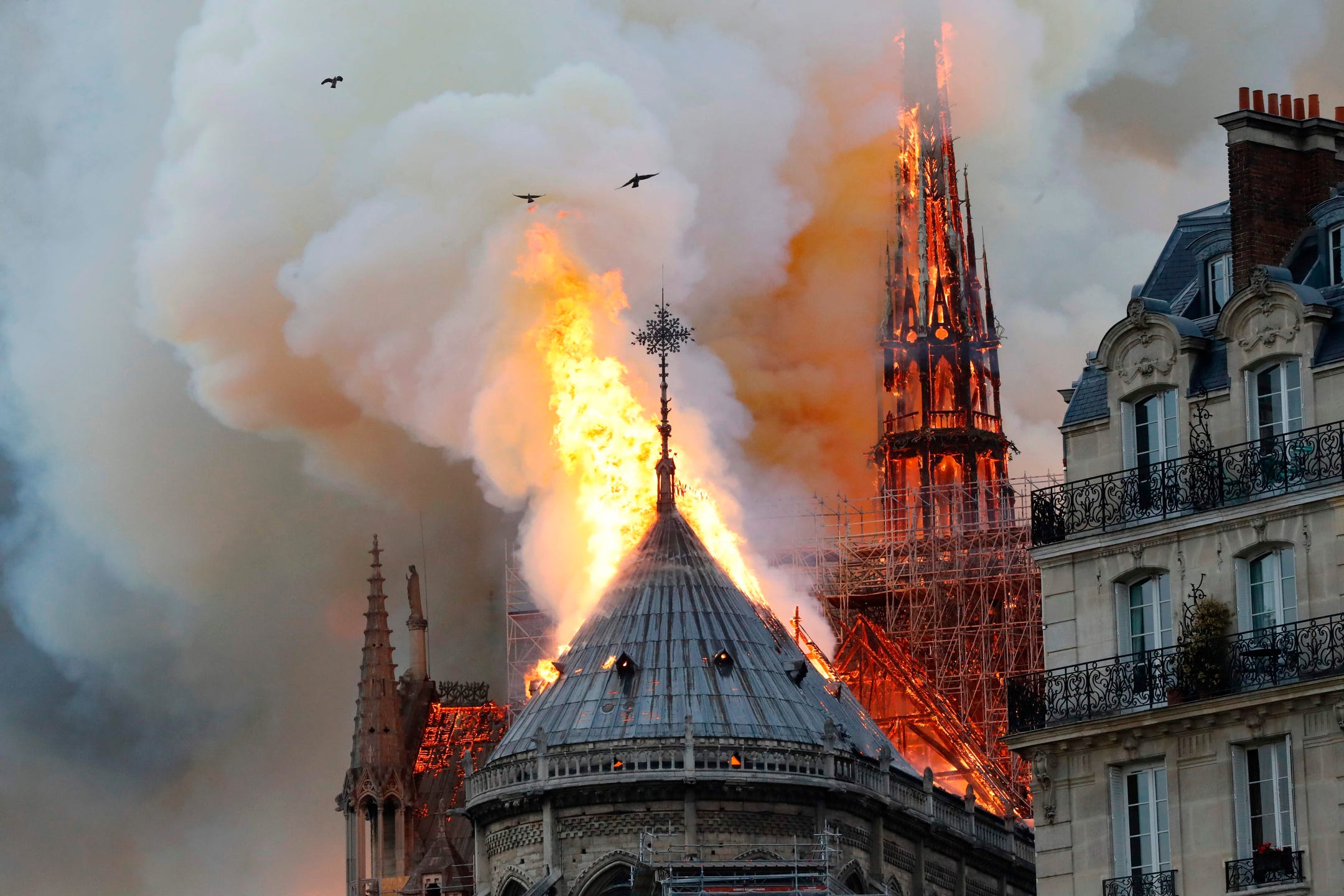 Notre Dame Cathedral Before After And During Blaze