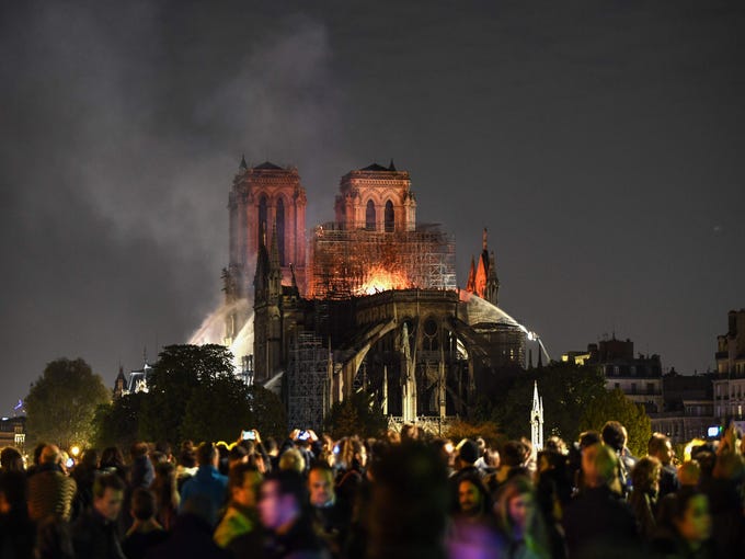 Image result for Paris cathedral  fire