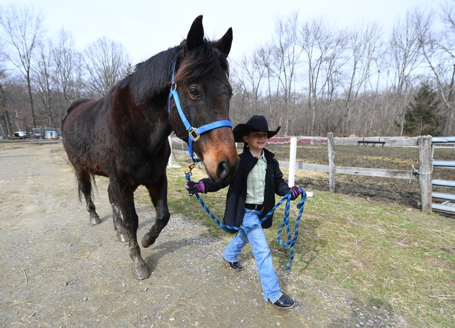 Lacey Trezza, 8, with Toby at JL Performance Horses in Poughquag, New York.