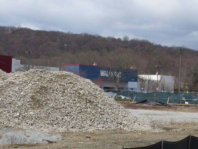 Piles of fill sit on the site of the demolished former Macy's at the Ledgewood Mall in Roxbury April 16, 2019. Walmart announced it will demolish its store there in June and replace it with a larger supercenter, slated to open in 2020.
