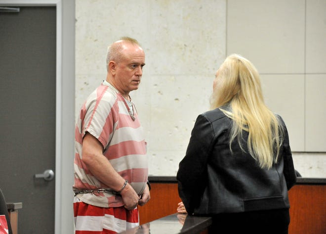 Richard Heiner appears in court for arraignment on April 16, 2019.