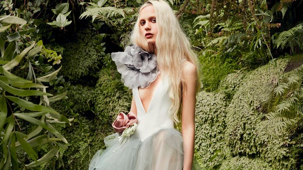 This image released by Vera Wang shows a gown...