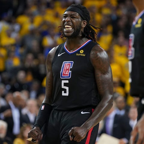 Montrezl Harrell celebrates during the Clippers'...