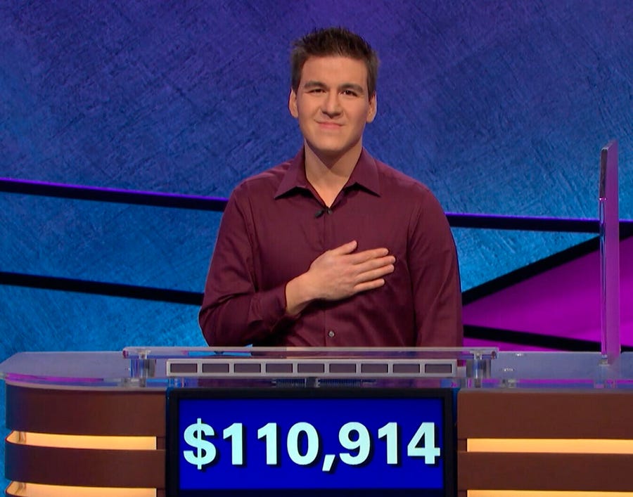 James Holzhauer, a 34-year-old professional sports gambler from Las Vegas won more than $110,000 on "Jeopardy!" on April 9. 2019, breaking the record for single-day cash winnings.