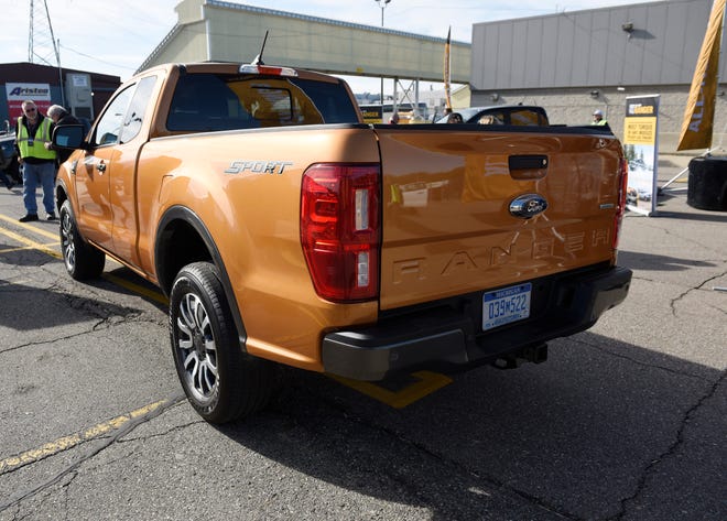 The new 2019 Ford Ranger on display in the parking lot of the Michigan Assembly Plant. A Ford executive told investors Wednesday that the Ranger midsize pickup and forthcoming Bronco SUV will generate $1 billion in earnings out of the plant.