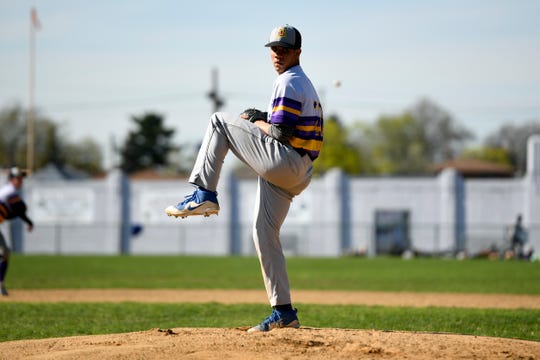 Bogota's Jose Marte pitches to Garfield on Wednesday, April 17, 2019, in Garfield.