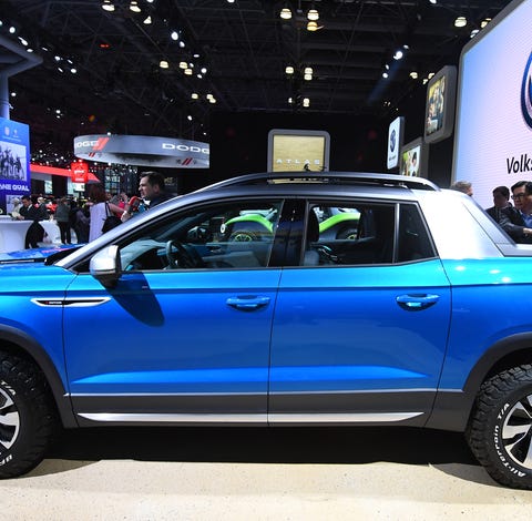 VW Tarok pickup concept on display at the New...