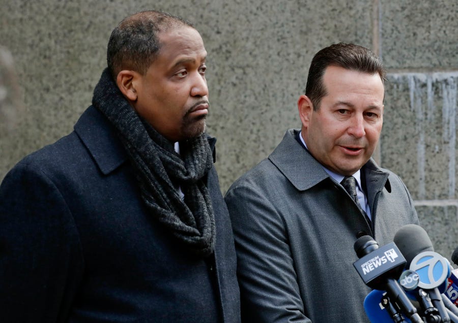 Harvey Weinstein's attorneys Ronald Sullivan, left, and Jose Baez, Jan. 25, 2019, in New York.