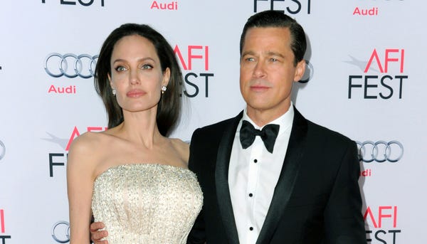 Angelina Jolie, left, and Brad Pitt (in 2015) are 