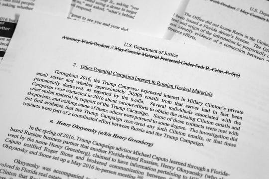 Special counsel Robert Mueller's redacted report
