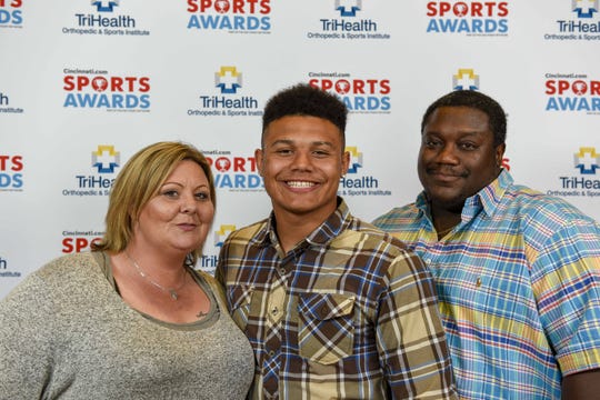 Colerain football's Ivan Pace Jr. and his parents walked the red carpet as part of the 2019 Cincinnati.com Sports Awards, presented by TriHealth Thursday, April 18 at Music Hall.